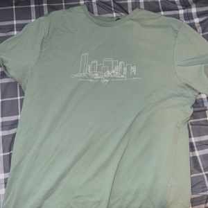 Green Casual T-Shirt with skyline of Sydney Australia